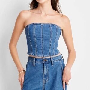 Women’s Denim corset tube top